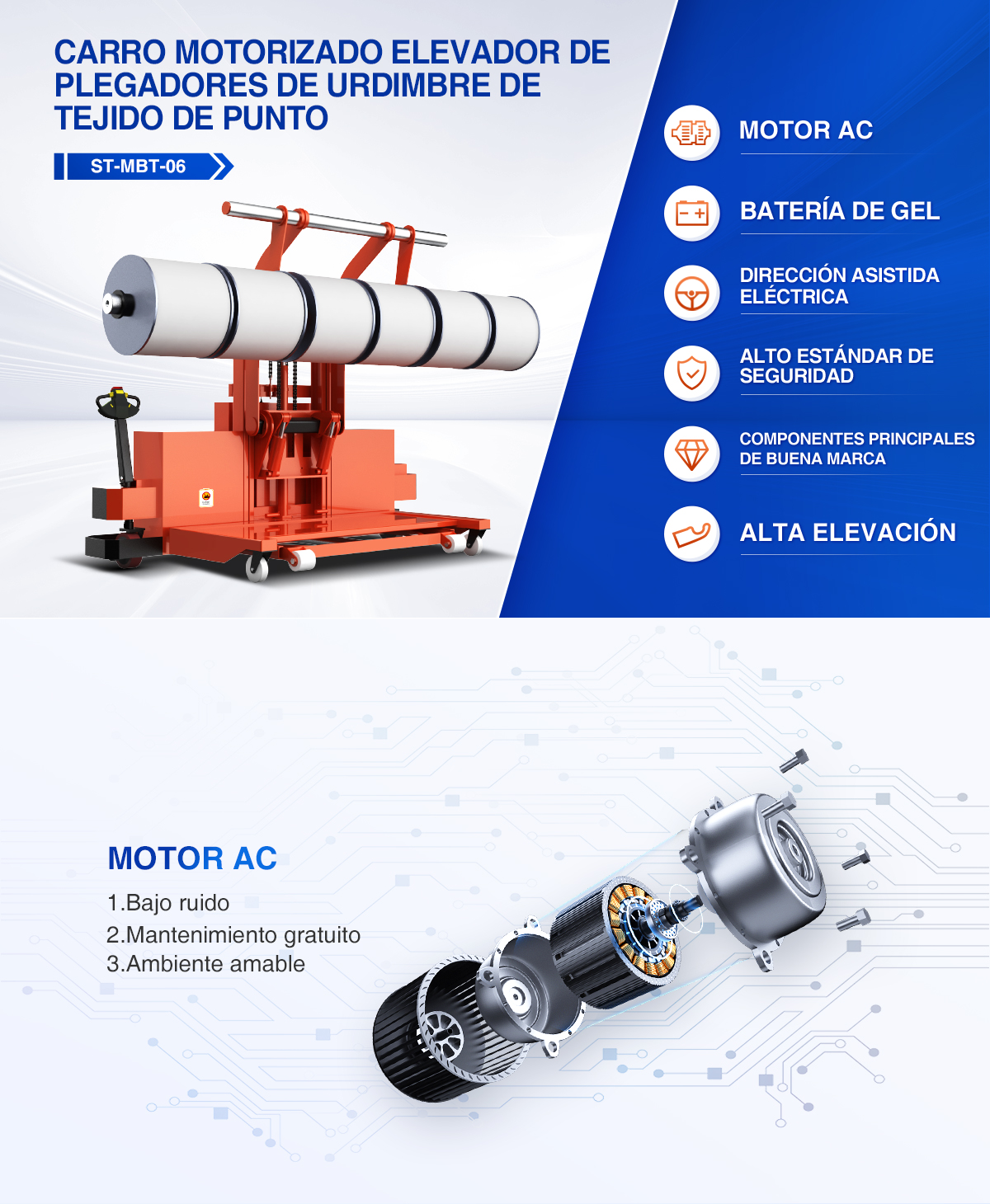 Carro motorizado de elevación para plegadores