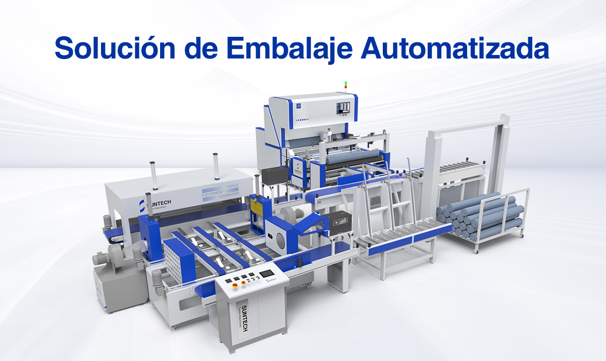Máquina automática de embalaje de rollos de tela