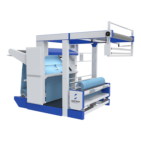 ST-KFIM-03 Open Width Knitted Fabric Inspection Machine ( Roll/ Plait to Roll/ Plait)