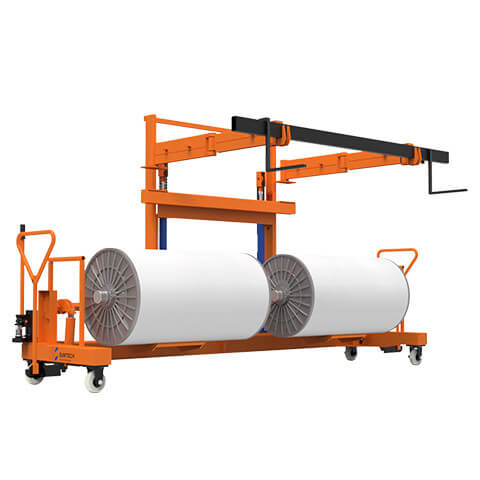 ST-HBT-03 Hydraulic Warp Beam Lift Truck with Harness Mounting Device(for Twin Warp Beam; Wider Width)