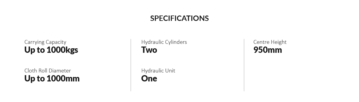 hydraulic cloth roll doffing trolley