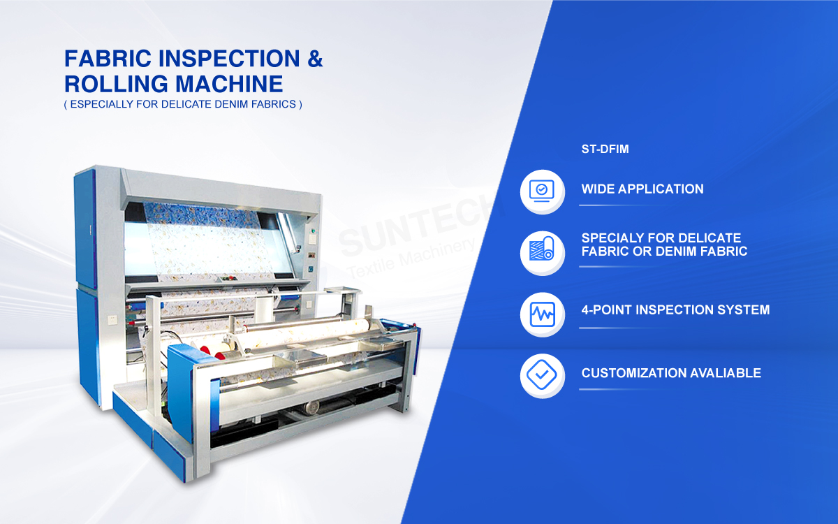Fabric Inspection & Rolling Machine Fabric Checking Machine SUNTECH