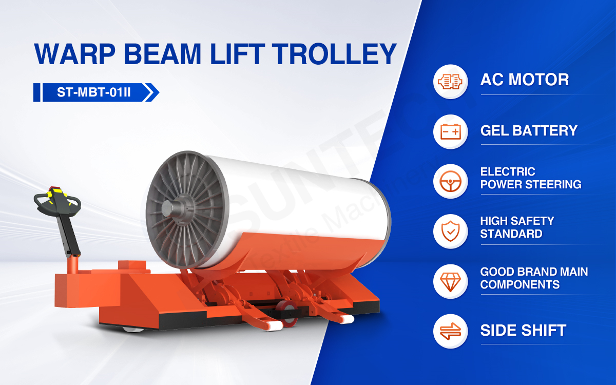 electric warp beam lift trolley cradle type