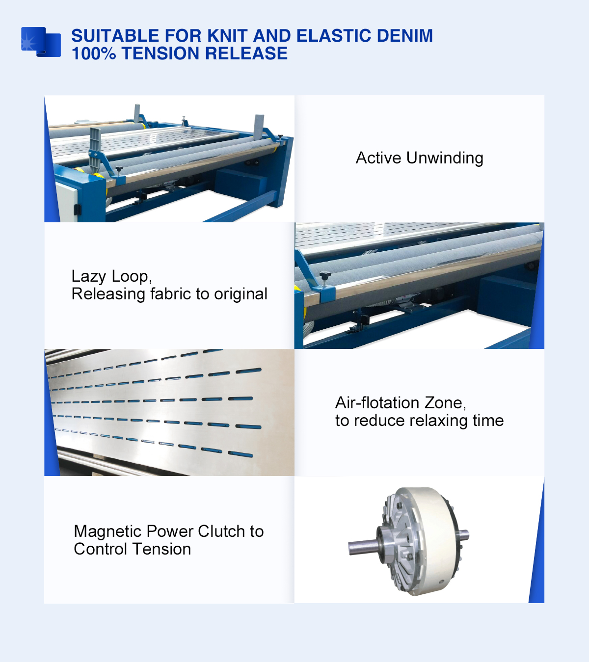fabric relaxing machine for elastomeric lycra fabrics 