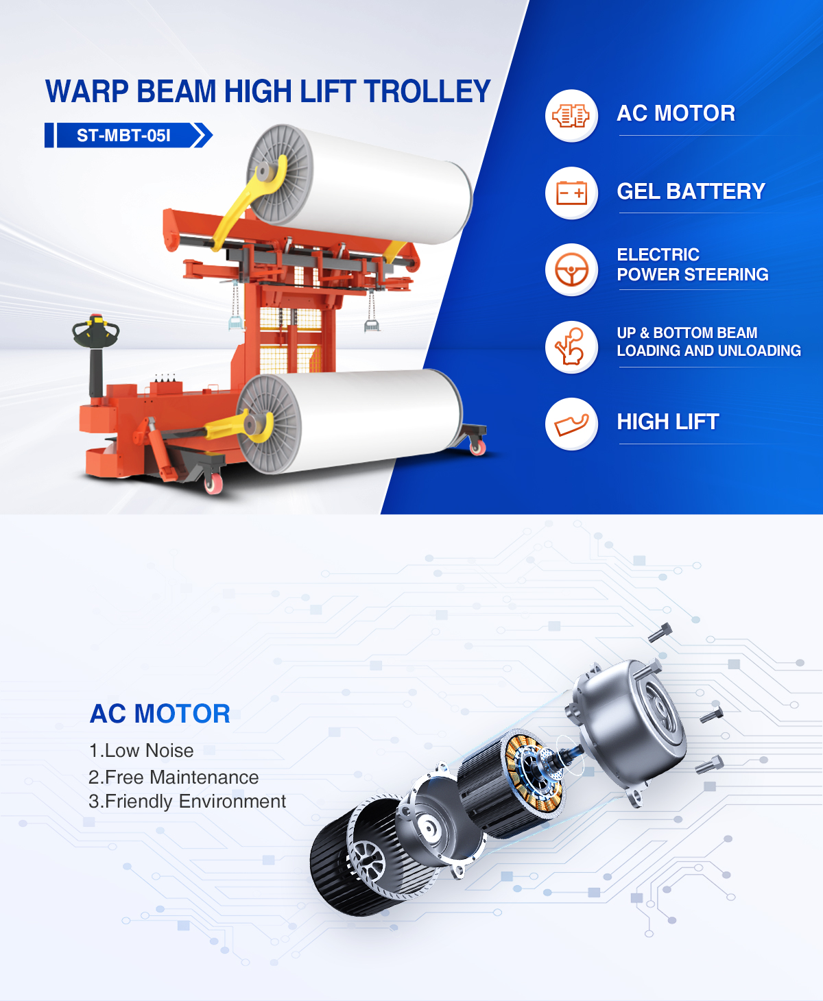  Electric Warp Beam High Lift Truck