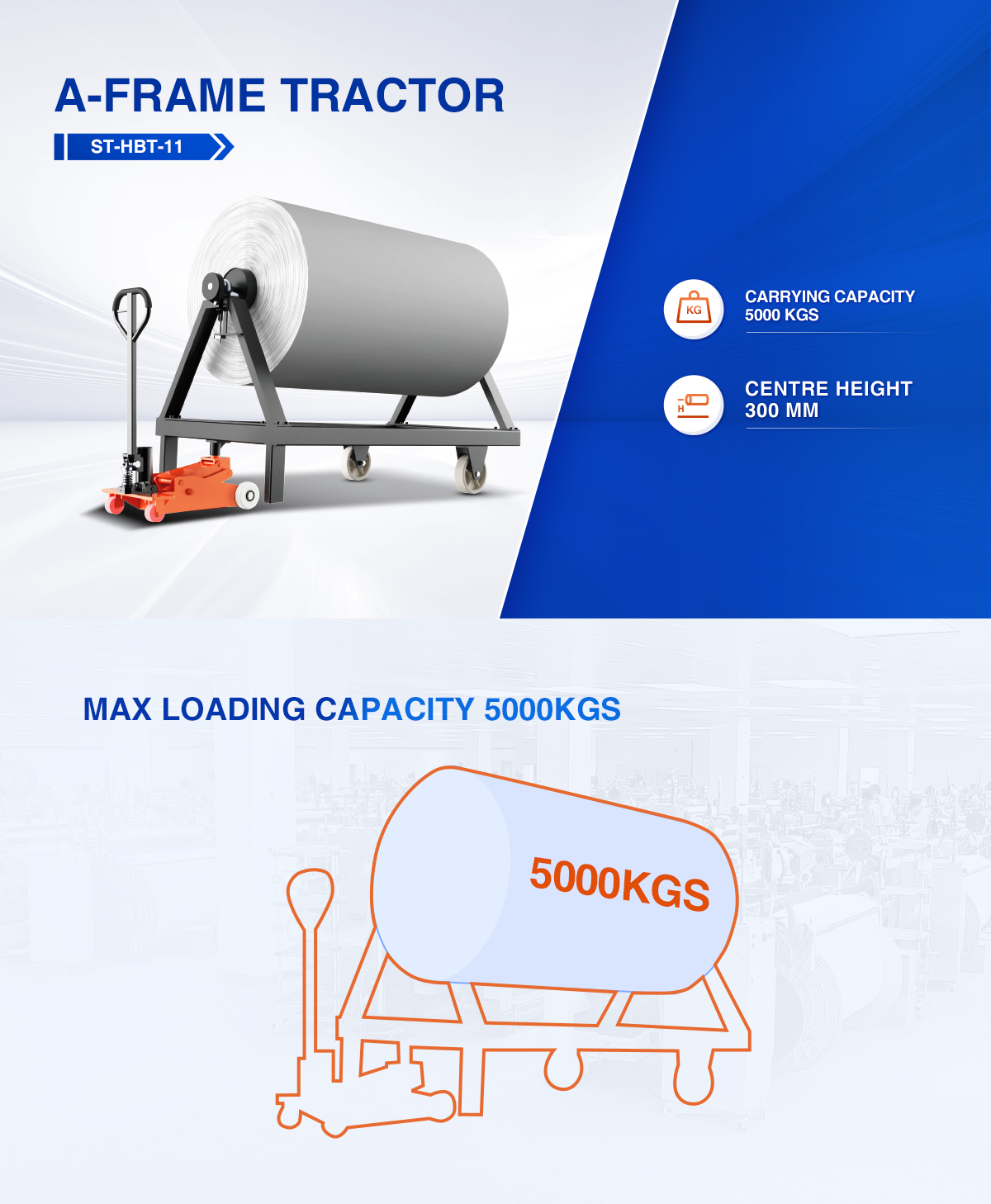 SUNTECH hydraulic a-frame lifting trolley