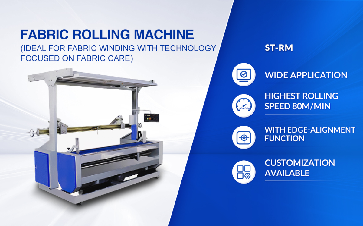 fabric rolling machine for rewinding