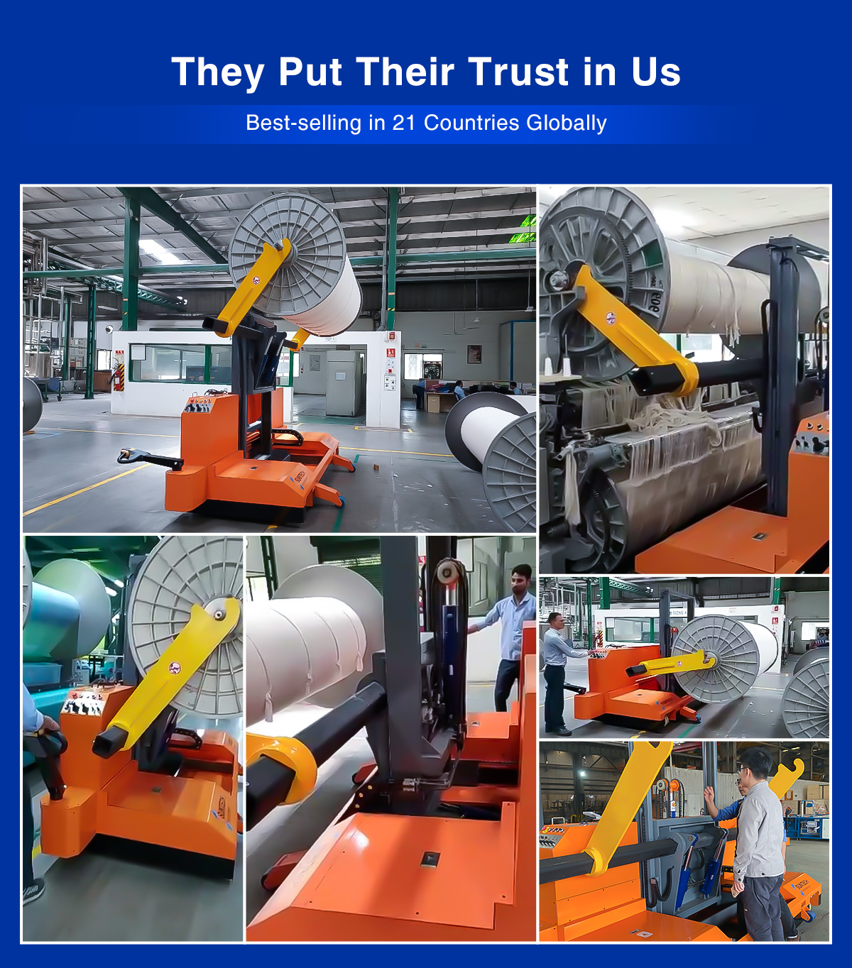 Warp Beam High Lift Trolley Motorized Beam Trolley SUNTECH Textile