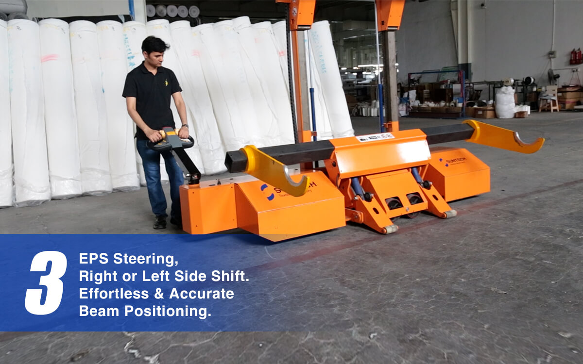 Electric Warp Beam Lifting Trolley EPS steering