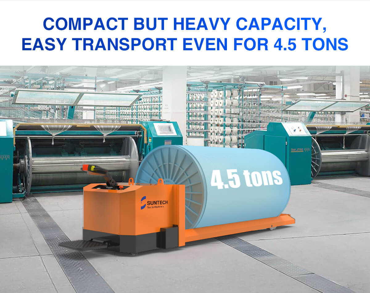 Electric Warp Beam Transport Trolley easy transport even for 4.5 tons