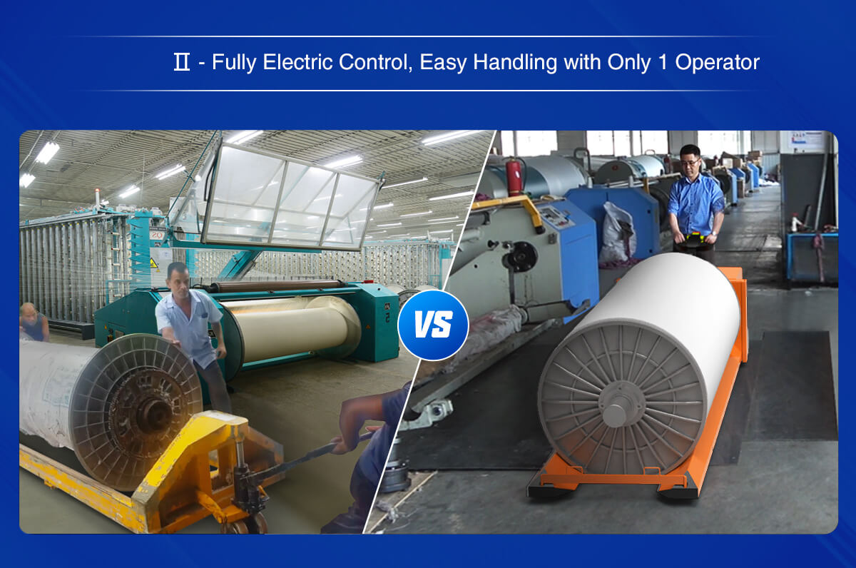 fully electric control Electric Warp Beam Transport Trolley