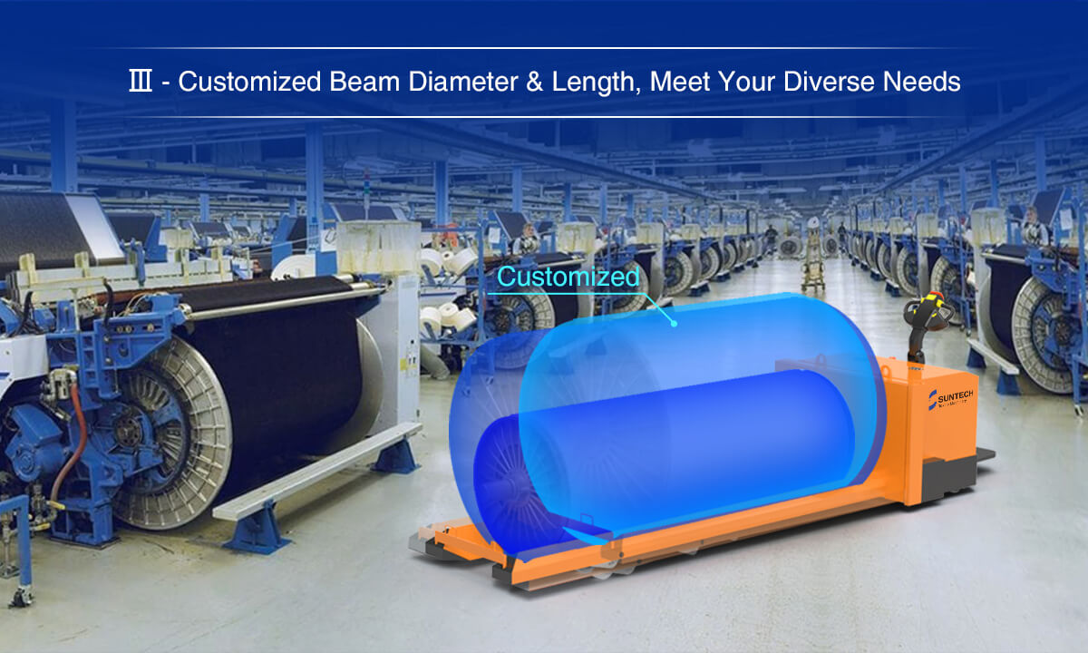Electric Warp Beam Transport Trolley for customized beam diameter