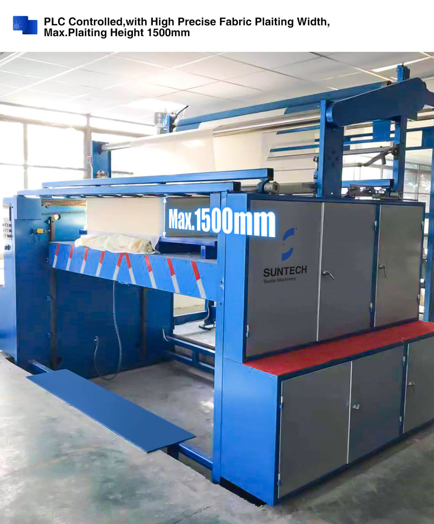 Fabric Plaiting Machine max.plaiting height 1500 mm