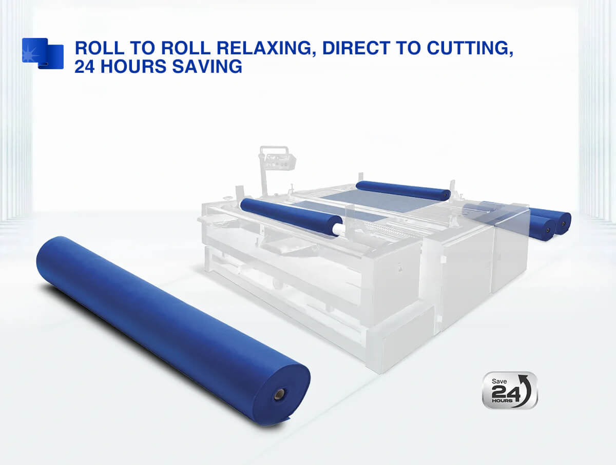 Air Type Roll to Roll Fabric Relaxing Machine 24 hours saving