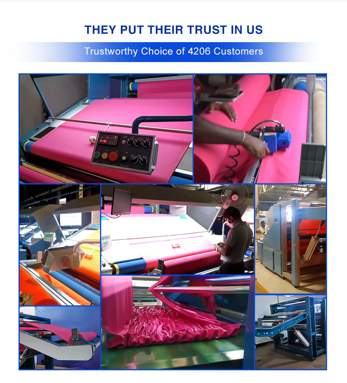 Knitted Fabric Inspection Machine in customers factories