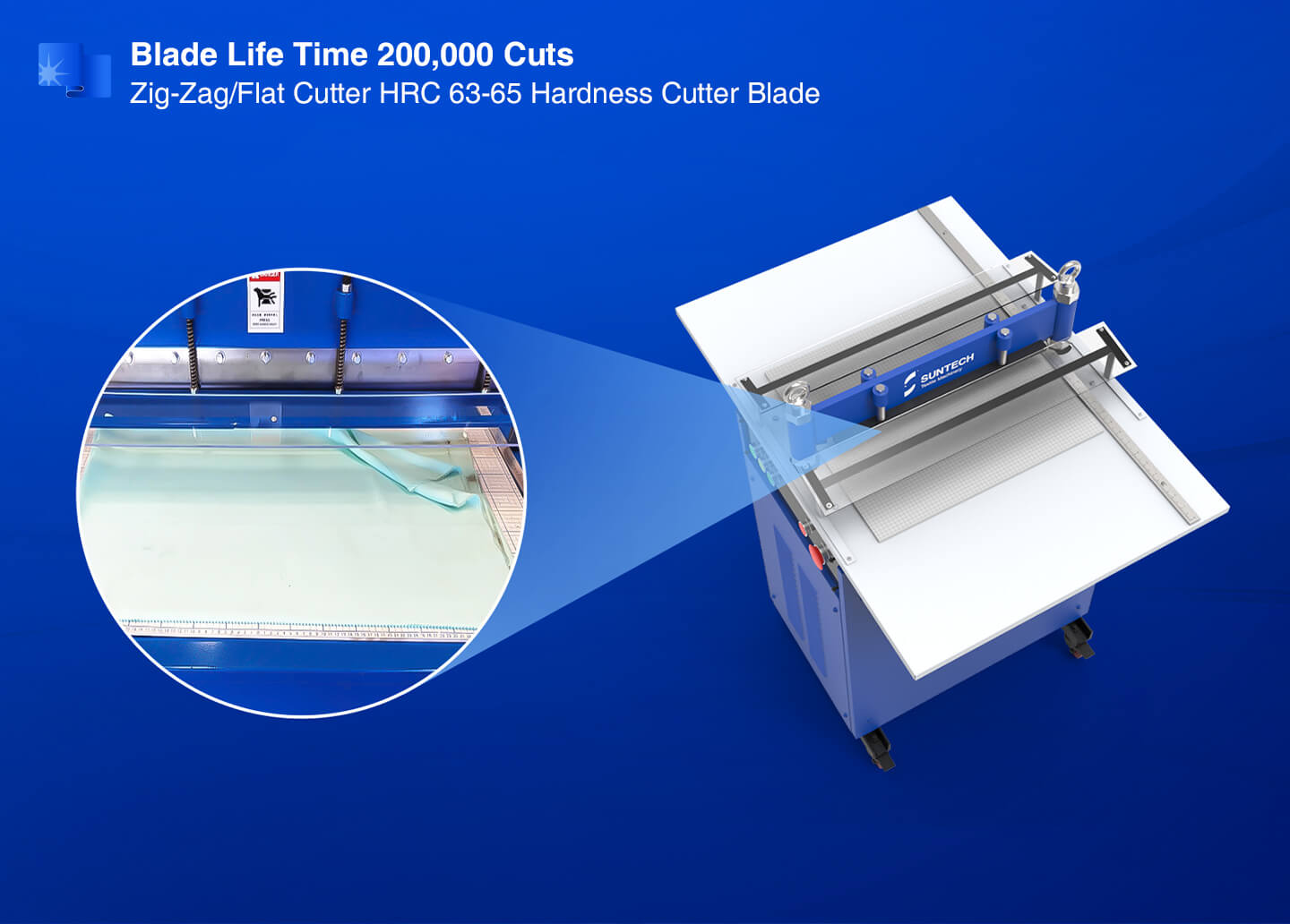 Motorized Type Fabric Pinking Machine have zig-zag/flat cutter