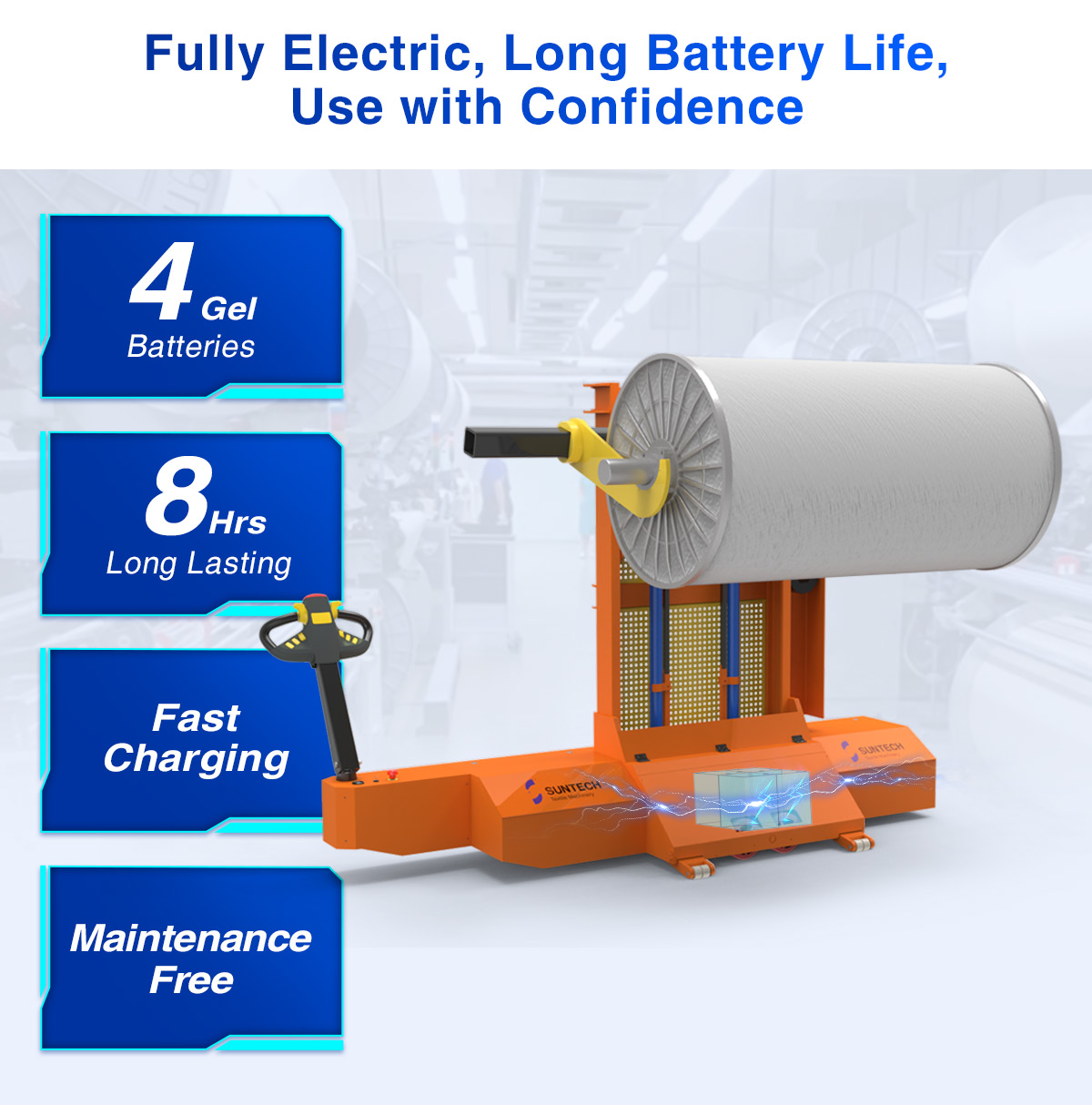 Electric Warp Beam High Lift Truck long battery life