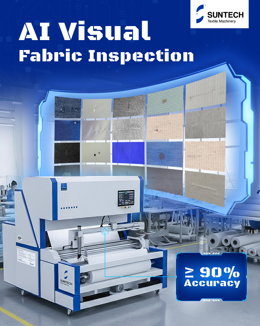 AI visual inspection system for real-time fabric defect detection